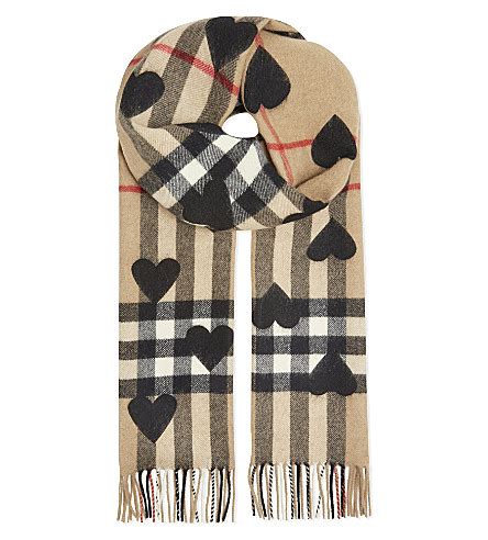 burberry cashmere scarf with black hearts|authentic burberry cashmere scarf.